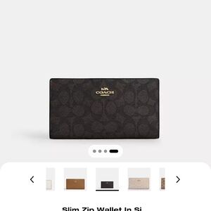 Coach Black Slim Zip Wallet